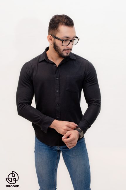Black Linen Shirt - CCB03